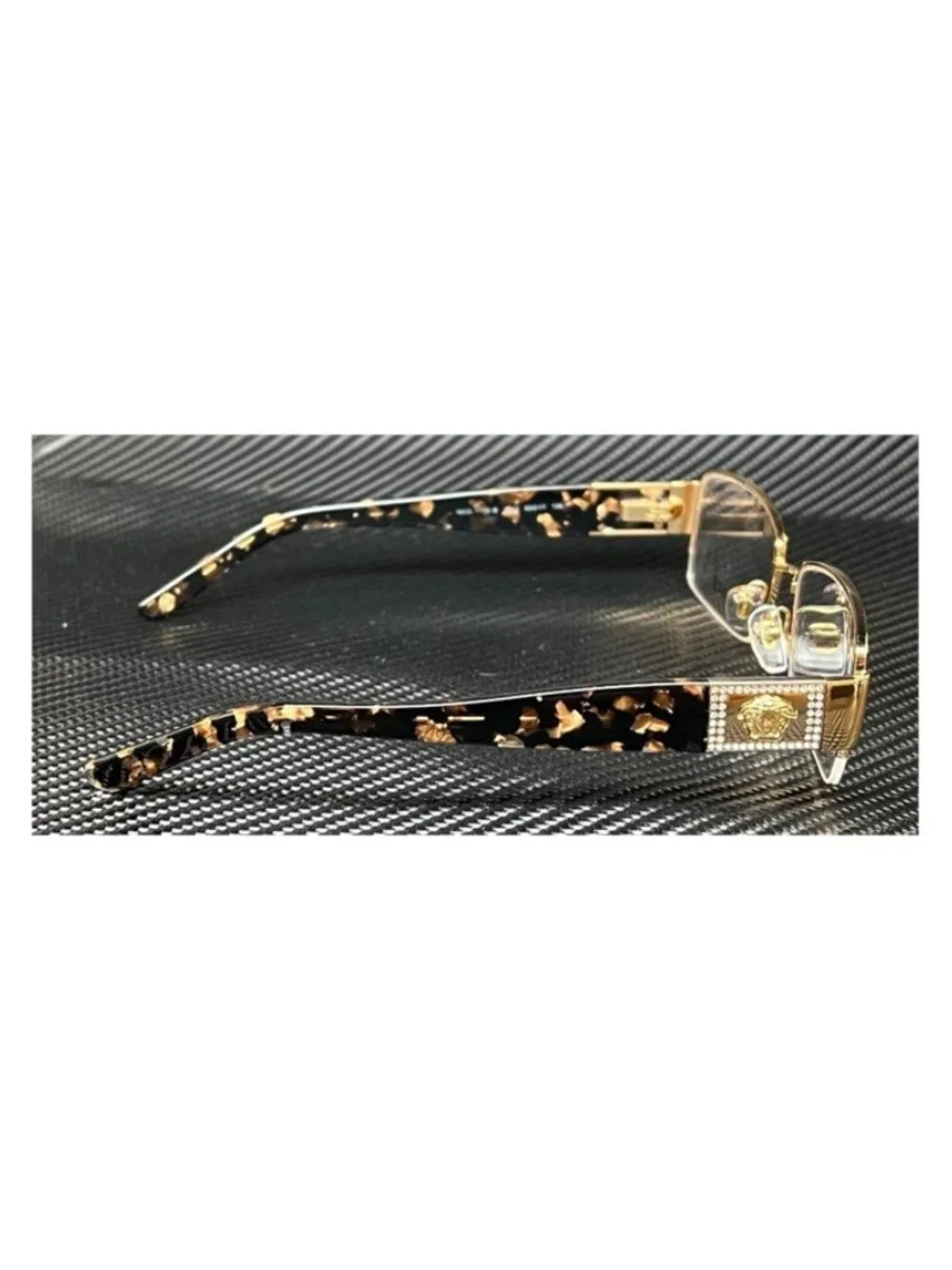 New Versace Women  Gold Havana Eyeglasses  53- 17-